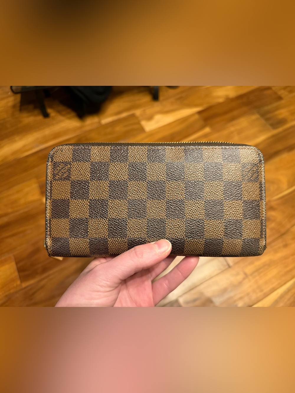 Louis Vuitton Damier Ebene Brown Zippy Wallet